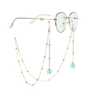 Chaîne de lunettes papillon en perles